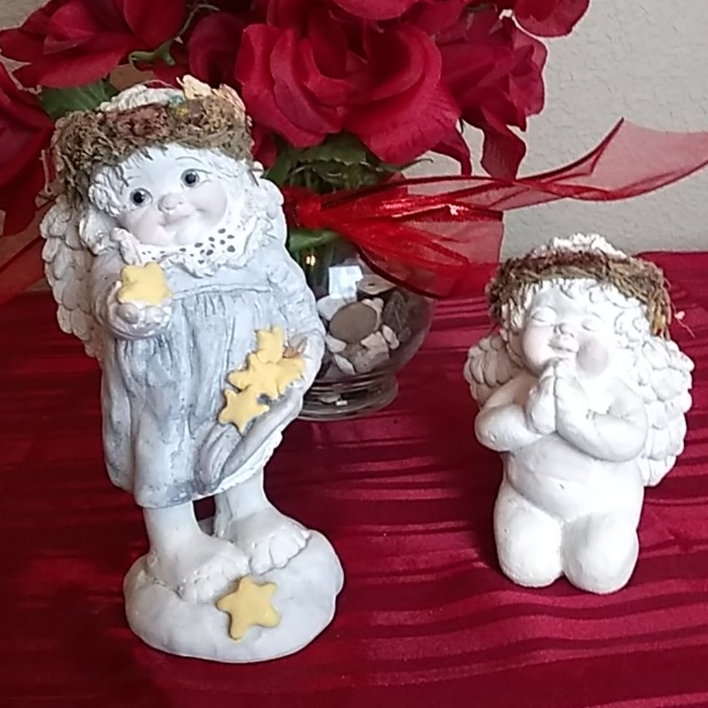 2  Vintage Cast Art Angels